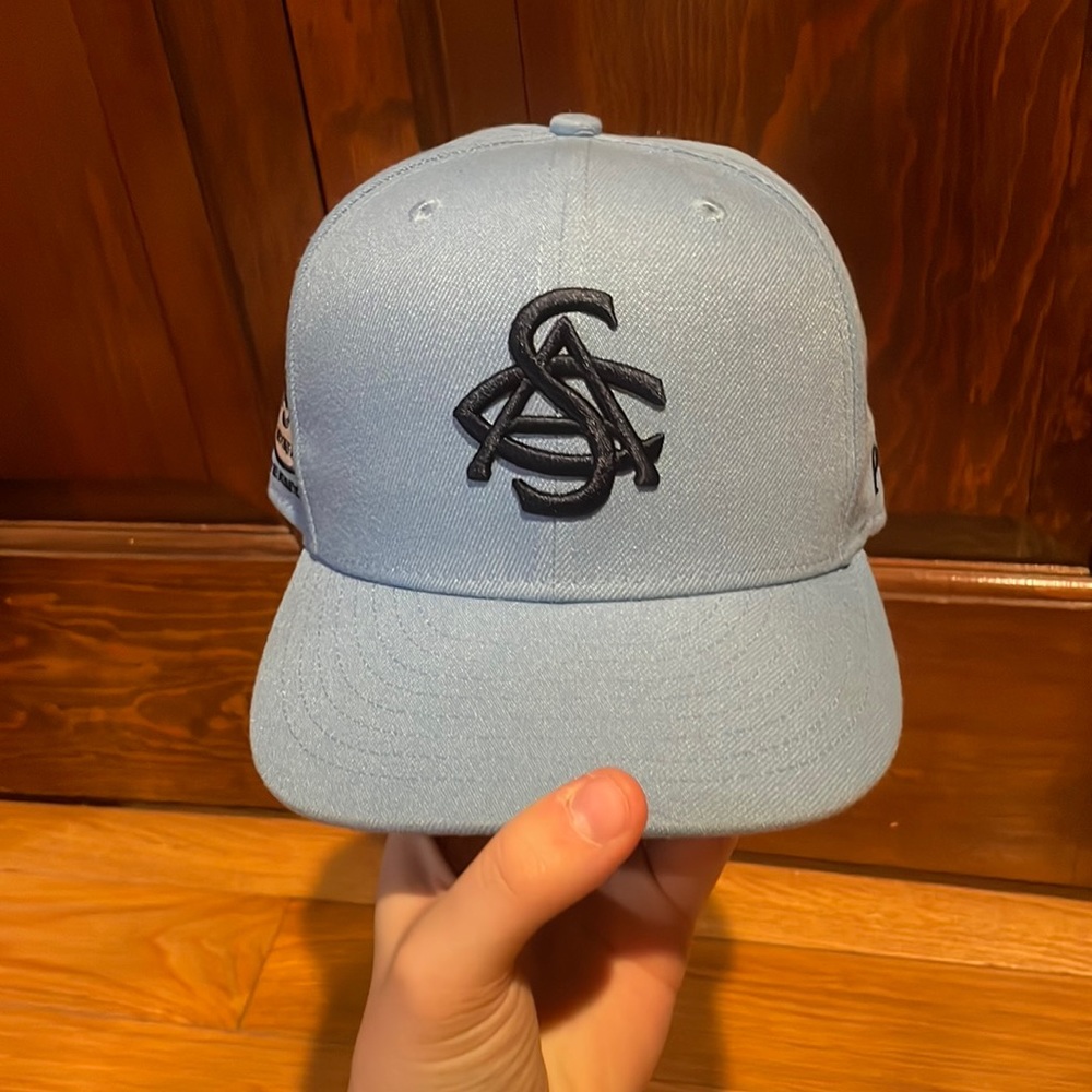 Baby Blue Black Fives Fitted Hat - Size 7